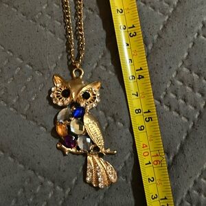 Gold owl necklace